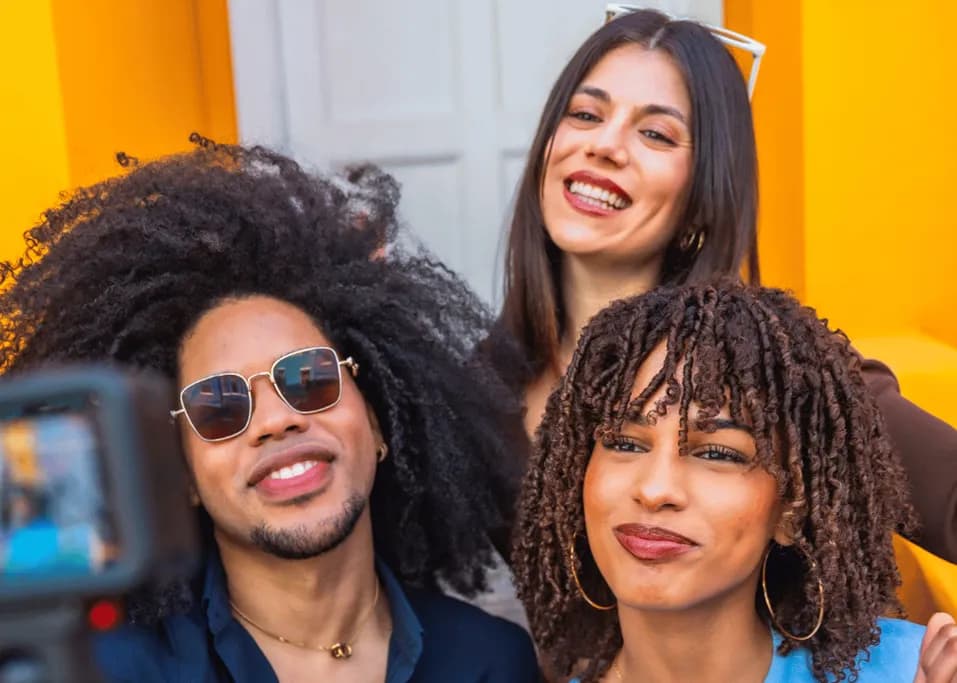 Influencer creating content with a smartphone